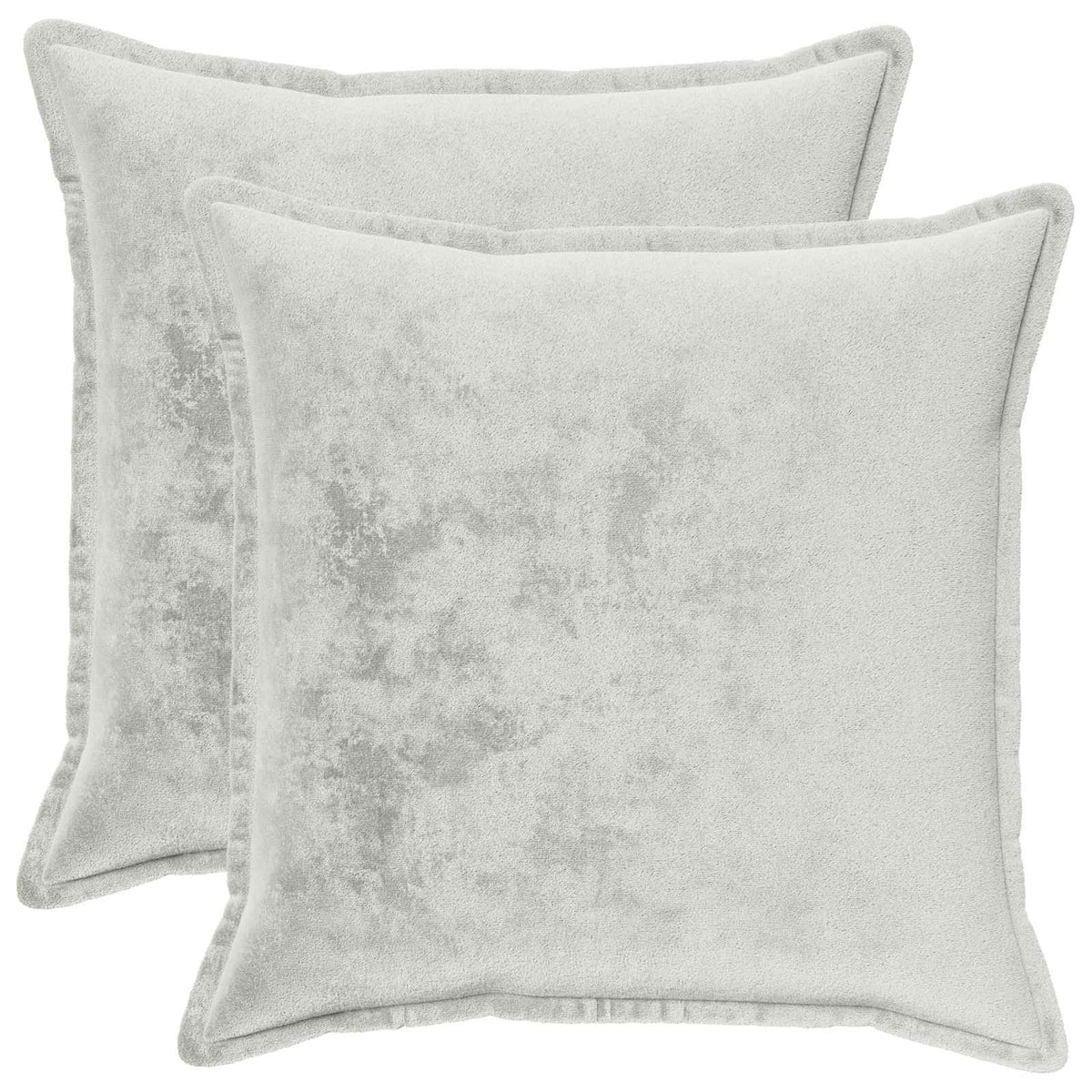Deux housses gris clair 60 × 60 cm présentées garnies pour illustration, garnissage non inclus.