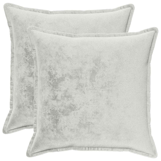 Deux housses gris clair 60 × 60 cm présentées garnies pour illustration, garnissage non inclus.