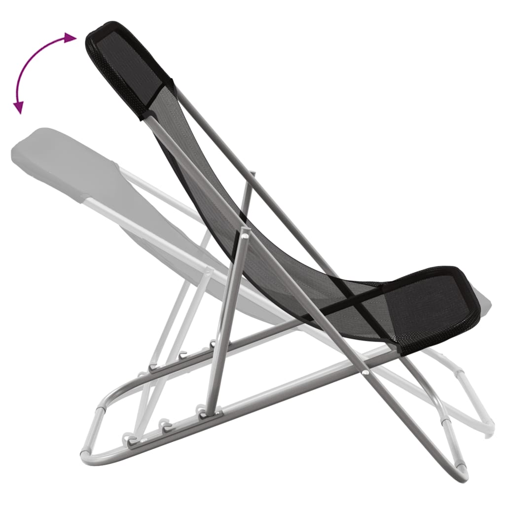 Illustration des positions du dossier de la chaise de plage