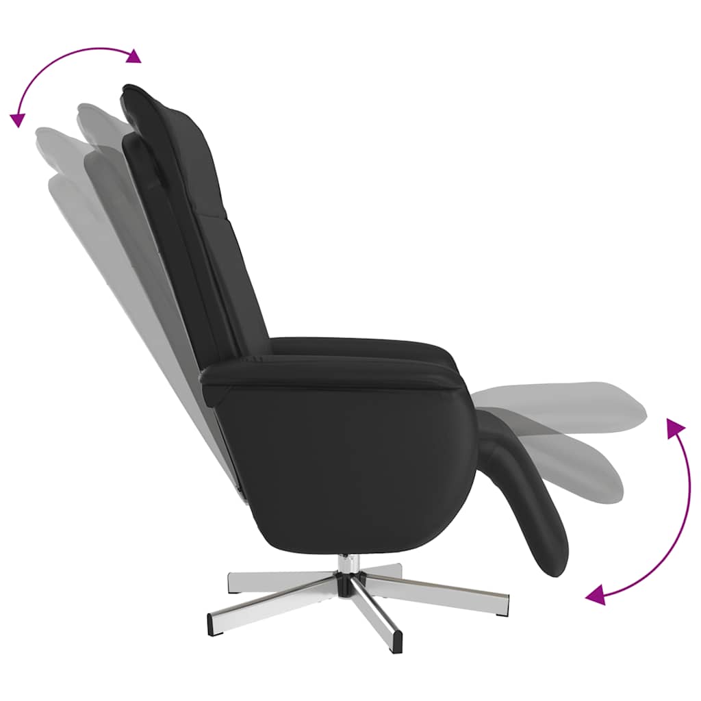 Illustration du dossier et repose-pied réglables du fauteuil de bureau noir