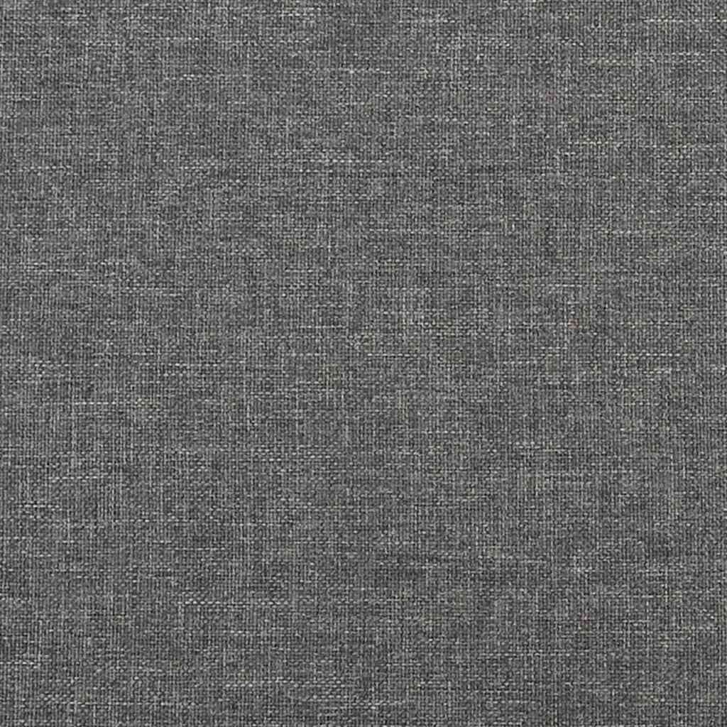 Petit repose-pieds gris clair avec pieds en bois, texture du tissu gris