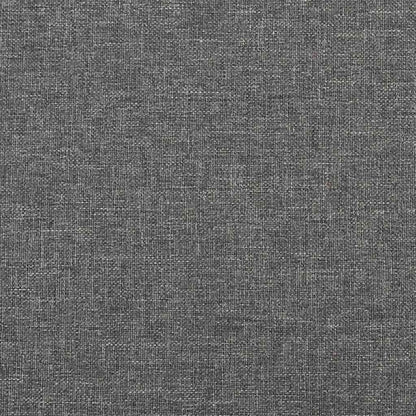 Petit repose-pieds gris clair avec pieds en bois, texture du tissu gris