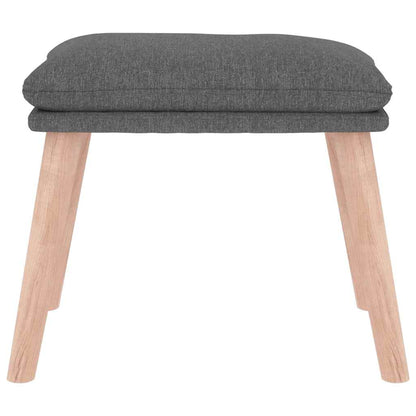 Petit repose-pieds gris clair avec pieds en bois, vue de face