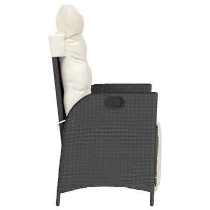 Profil du fauteuil de jardin en résine tressée noire
