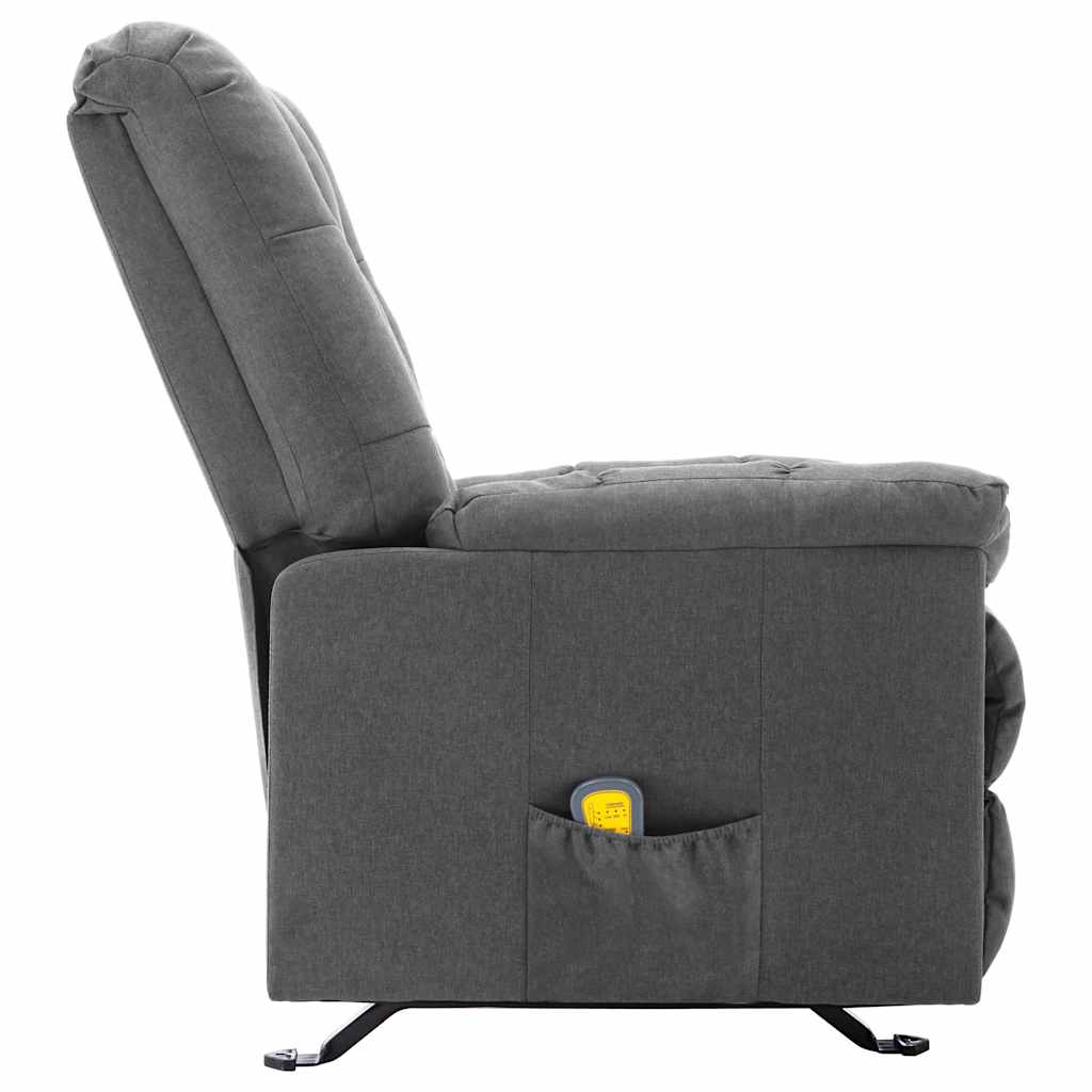 Profil du fauteuil massant gris clair avec poche latérale