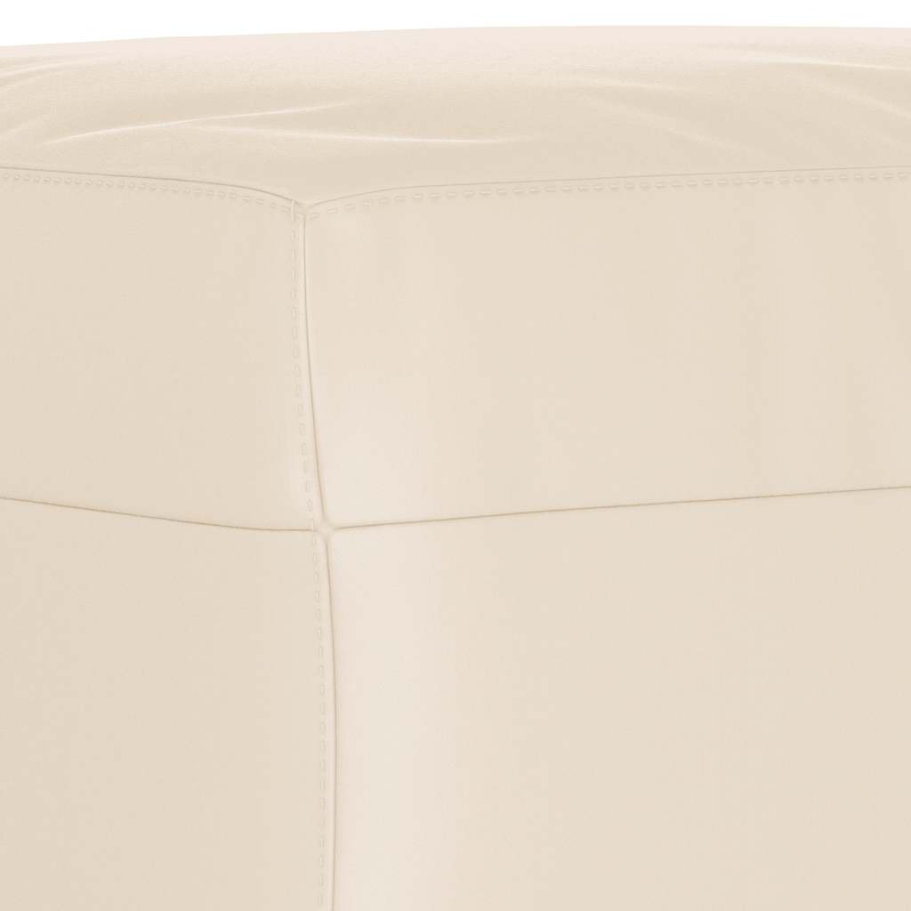 Repose-pieds beige en microfibre, détail du revêtement