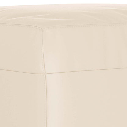 Repose-pieds beige en microfibre, détail du revêtement