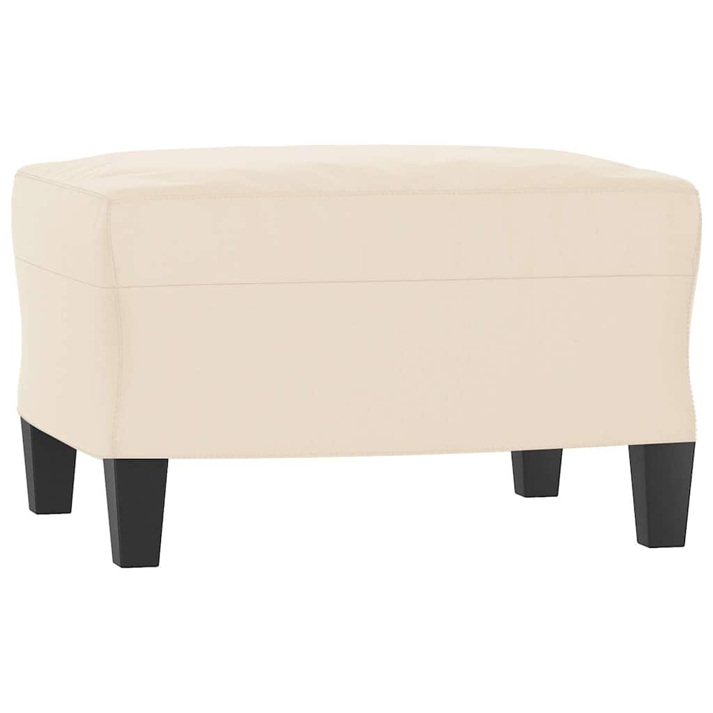 Repose-pieds beige en microfibre, vue d’ensemble sur fond blanc