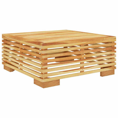 Repose-pieds en teck avec coussin crème, structure en bois sans coussin