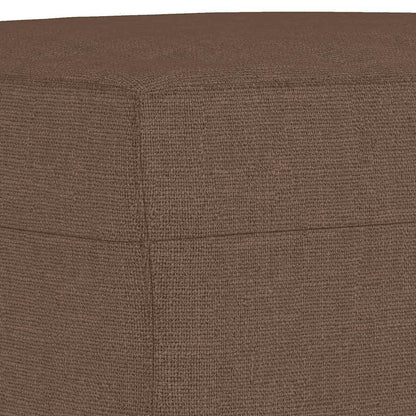 Repose-pieds marron en tissu, détail du revêtement
