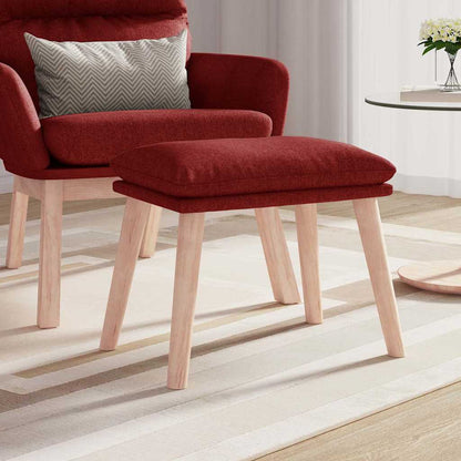 Repose-pieds rouge bordeaux, en situation dans le salon