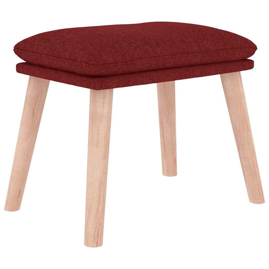 Repose-pieds rouge bordeaux, vue d’ensemble sur fond blanc