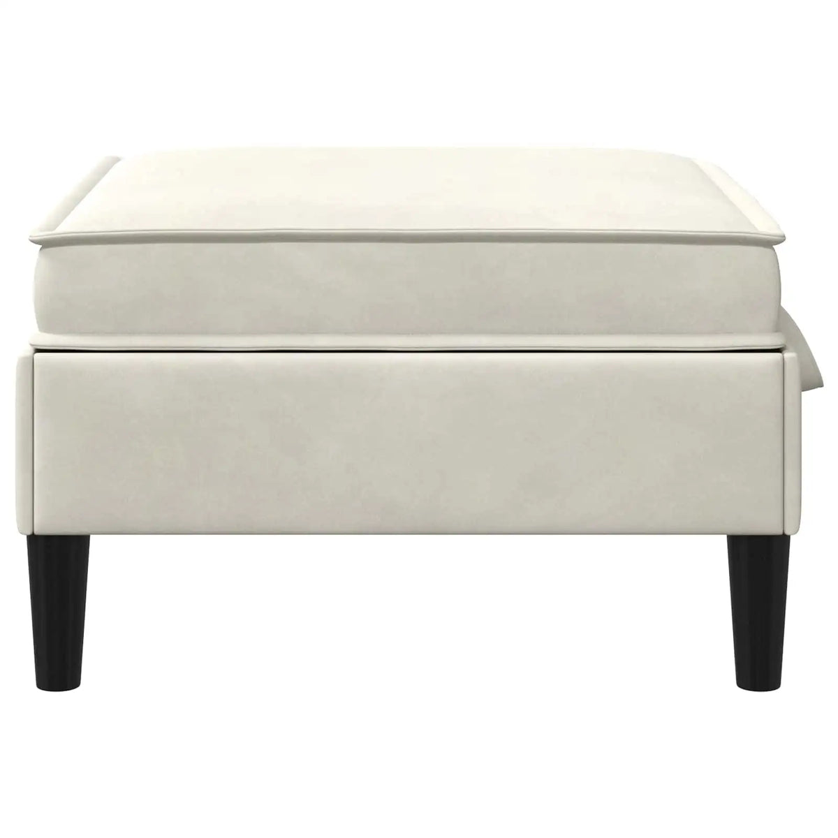 Arrière du pouf de rangement creme