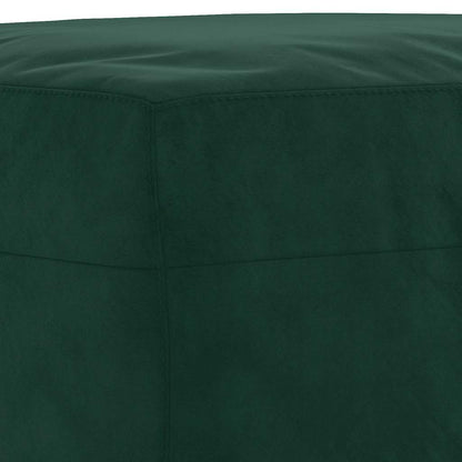 Repose-pieds vert foncé en velours, détail du revêtement