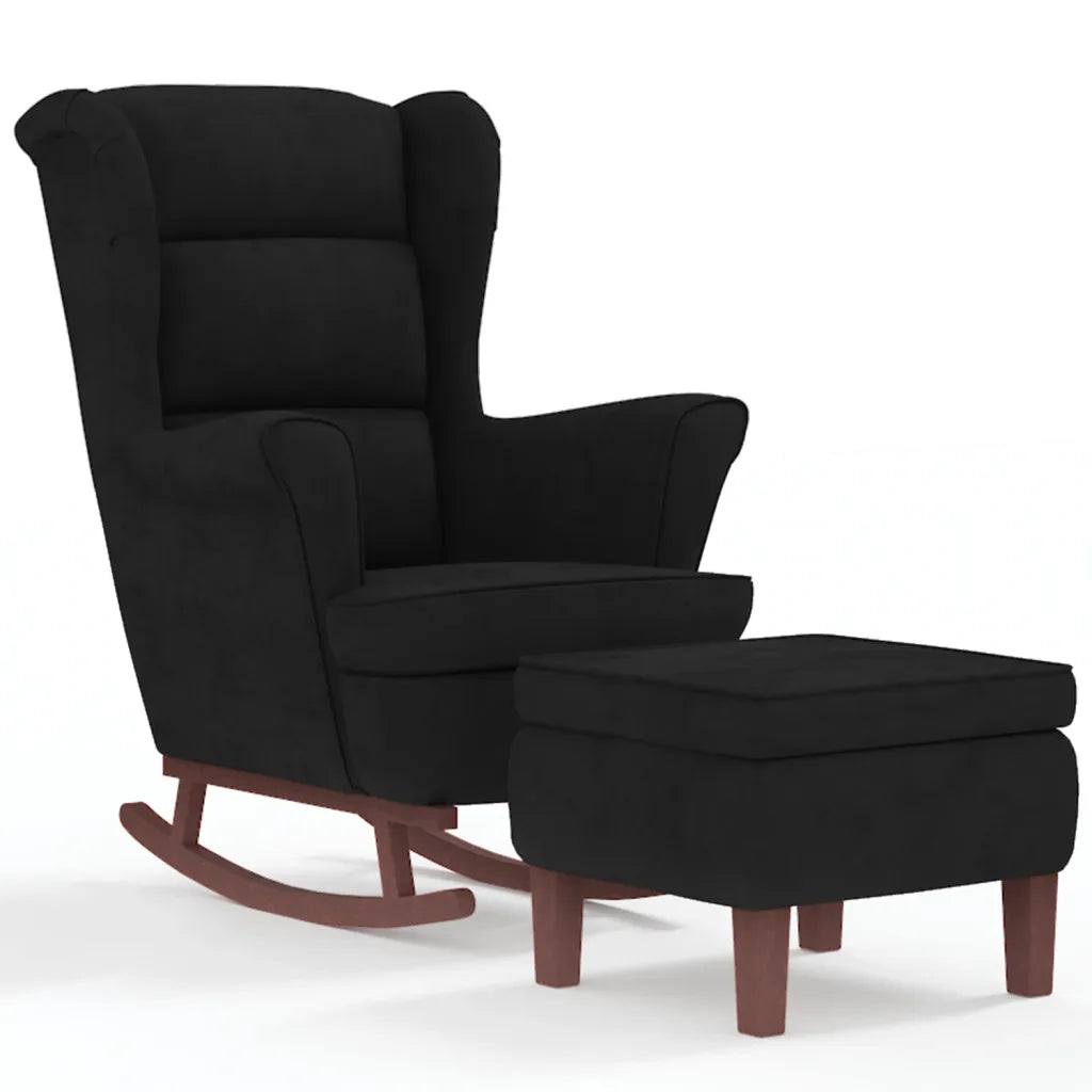 Un Rocking Chair Traditionnel incontournable, confortable et vendu avec un repose-pieds.