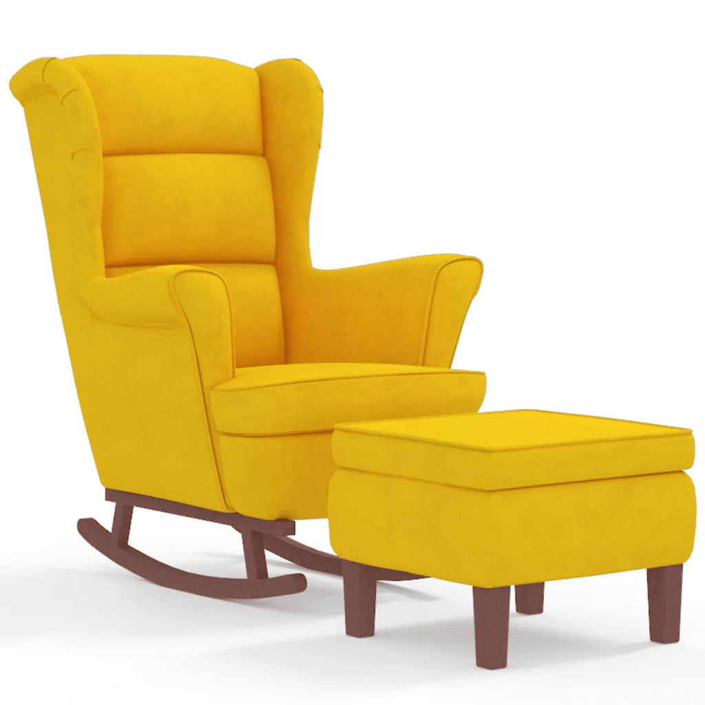 Un Rocking Chair Traditionnel incontournable, confortable et vendu avec un repose-pieds.