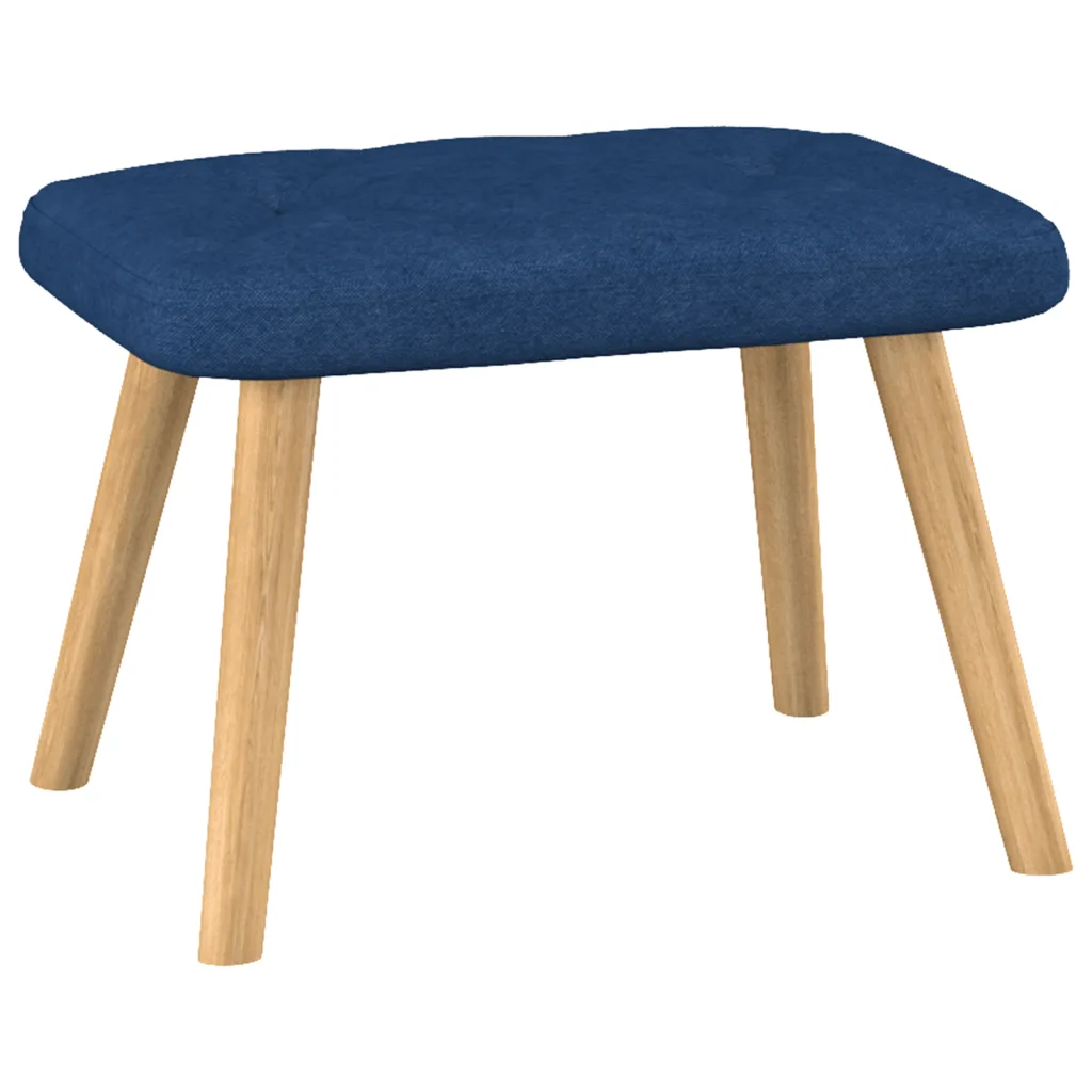 Un Siège à Bascule Bleu avec son tabouret bleu également.